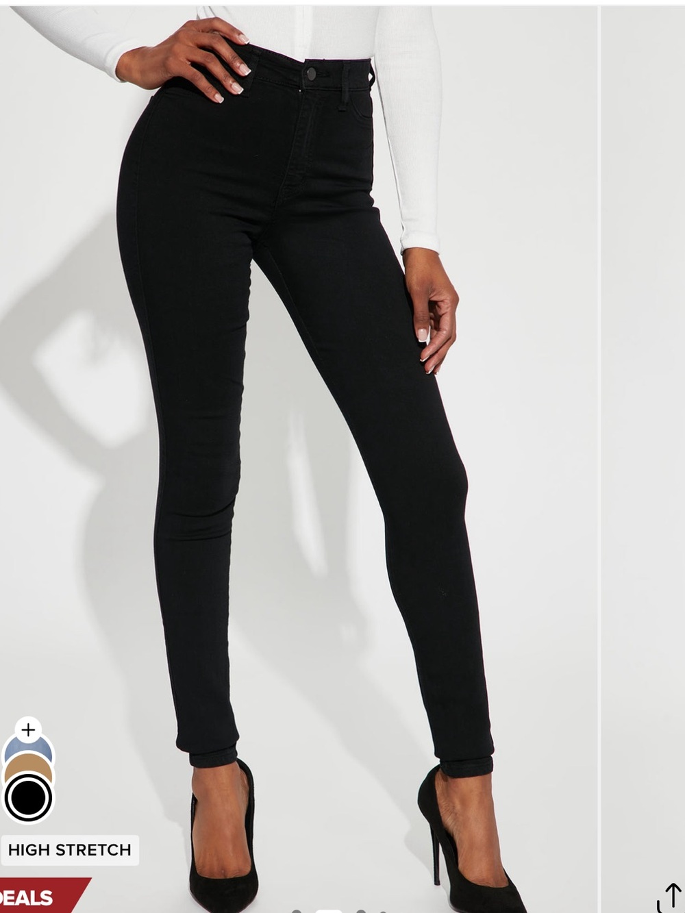 Fashion Nova High Waist Skinny Jeans - Black